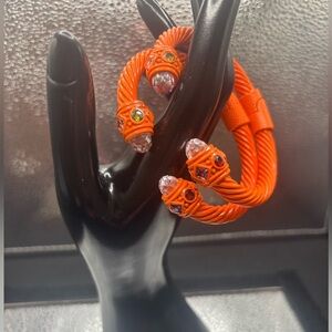 Colorful bangles with precious stones.